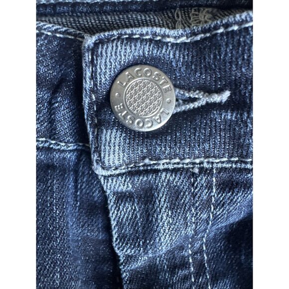 Lacoste Denim Distressed Mini Skirt Women's 34 Straight Short Y2k VTG - Picture 10 of 10